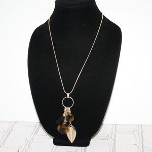 Beautiful long gold charm necklace 32-35"